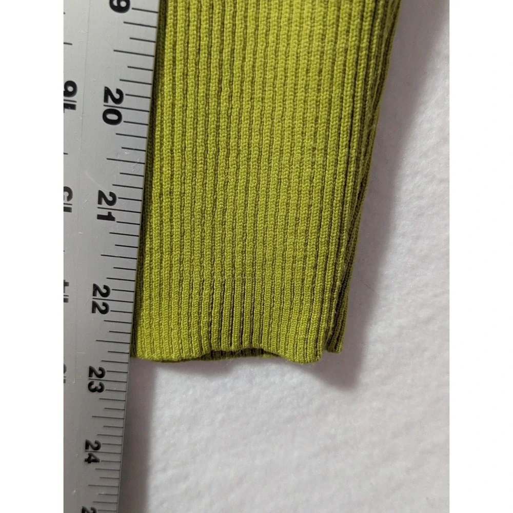 Sincerely Jules Ribbed Crop Sweater Square Neck Long Sleeve Green‎ M